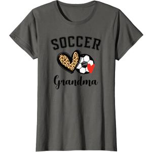 Soccer Grandma Leopard Heart Grandmother T-Shirt (X-Small)