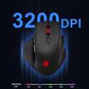 Redragon Large Wireless Gaming Mouse for Big Hands, Tri-Modes 2.4G/Bluetooth/Wired Rechargeable Ergo RGB Mouse with 2 Side Buttons, 6 Backlit Modes, Programmable Macro Gamer Mouse