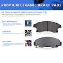 LODGE D906 D995 Ceramic Brake Pads Set 8pcs - Front & Rear Brake Kit for 2004-2010 Toyota Sienna | Ultra-Quiet, Low Dust, OE Fit | Copper-Infused for Enhanced Friction & Heat Resistance