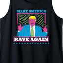 Make America Rave Again Funny DJ EDM Electro Festival Tank Top (Small, Black)