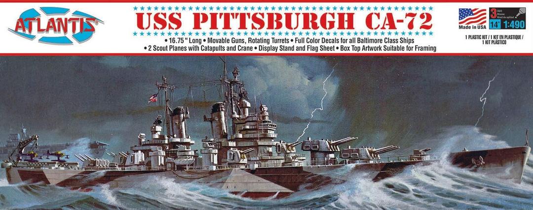 Plastic Model Kit - USS Pittsburgh Ca-72 Heavy Cruiser