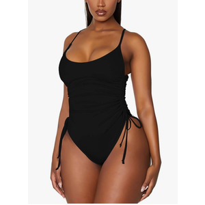 Viottiset Women's Ruched High Cut One Piece Swimsuit Tummy Control Bathing Suit Monokini L