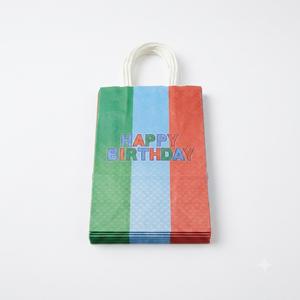 KMZFPYJ Cartoon Party Gift Bags, 8.27"×3.2"×5.91" Red Blue Green Cartoon Theme Kraft Paper Party Favor Bags Bulk Double Sided Printed for Kid Boy Birthday Baby Shower Party Table Decorations Supplies