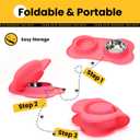Stainless Steel Dog Bowls with Non-Slip Silicone Mat, Spill Proof Food & Water Bowls Set, Easy Clean Puppy Food Dish, Dishwasher Safe, Suitable for Dogs Cats Pet Under 20lbs, Medium, Pink (Medium-13 oz)