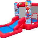 Funormous Spidey & Friends Bounce House Water Slide with Pool & Ball Pit, Inflatable Bouncer for Kids Ages 3–8 with Basketball Hoop, Water Misting System, Blower & Carry Bag