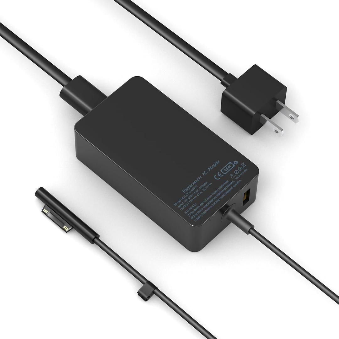 65W Surface Pro Laptop Charger-for Microsoft Surface Pro Charger Windows Surface Laptop 6,5,4,3,2,1 for Microsoft Surface Pro10,9,8,7+,7,6,5,4,3,X,Surface Book3,2,1,Surface Go Tablet,Support 44W,10FT