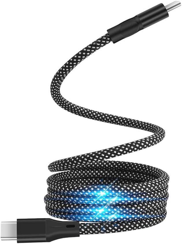 Stay Coiled USB C to USB C Cable, Magnetic Type C Charger Fast Charging Cord, On The Go Magnetic Charging Cable for Car,Home, Office, Compatible with 16 Pro Max, 15, Galaxy S21 S20 Ultra, 60W 3FT/1M