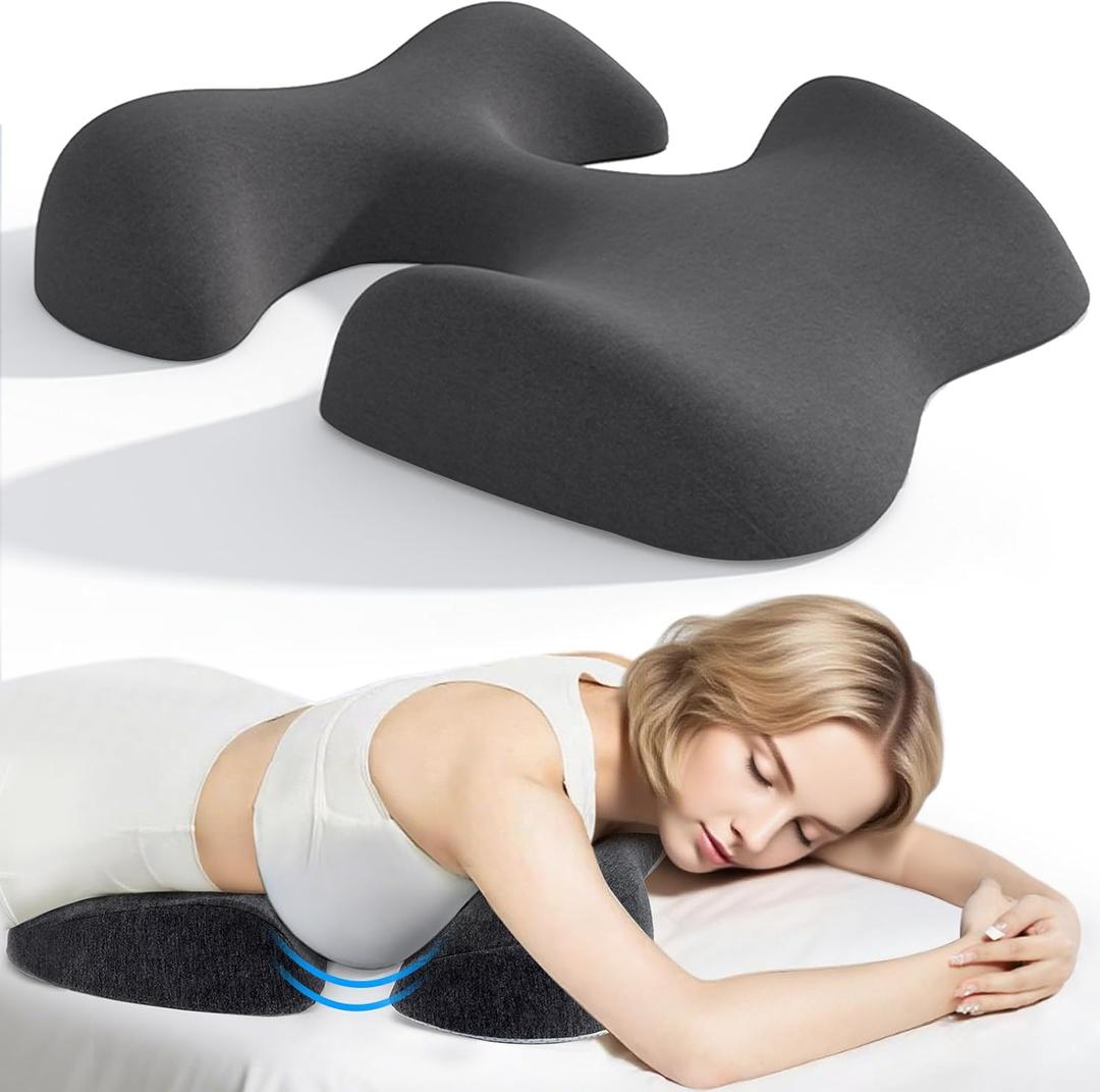 Breast Pillow for Massage, Women's Massage Bolster Face Down Pillow for Sleeping with Non-Slip Bottom, Home Head Cushion and Chest Cushion for SPA-Dark Gray
