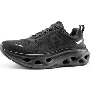 NORTIV 8 Men's Comfortable Walking Shoes MovePropel Athletic Breathable Gym Workout Tennis Jogging Cross Training Non Slip Fashion Running Sneakers (9.5, All Black)