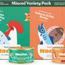 Made by Nacho Premium Minced Wet Canned Cat Food with Hydrating Bone Broth 3.0oz (Variety Pack (12 Count) - Chicken and Herring, Salmon and Sole)