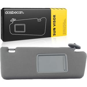 Dasbecan Right Passenger Side Sun Visor Compatible with Toyota Tacoma 2005 2006 2007 2008 2009 2010 2011 2012 2013 2014 2015 Visor Assembly Without Light 74310-04081-B0 Gray