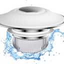 4 x Bathroom Sink Stopper with Anti-Odor, Faster Drainage, Universal Silicone Sink Drain Strainer, with Detachable Hair Catcher Drain Cover, Pop Up Basin Plug for 1.1~1.77 Drain Hole(White)