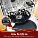 Elite Gourmet EMG-980BX Large Indoor Electric Round Nonstick Grill Cool Touch Fast Heat Up Ideal Low-Fat Meals Dishwasher Safe Includes Glass Lid, 14", Black