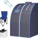 TOREAD Single Personal Steam Sauna Spa Portable Folding Steam Sauna with 1000W&2.6L steam Generator, Person Sauna Tent for Relaxation, Fast Heating in 6 Min, with Remote Control, Black