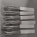 Steak Knife Set of 6, 4.5 inches Dishwasher Safe High Carbon Stainless Steel Knives, Silver