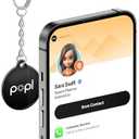 Authentic Patented Popl Keychain™ (Avoid Fake Knockoffs) - Smart NFC Networking Card - Simply Tap to Exchange Contact Info, Capture Leads, & Manage Contacts (Black QR)