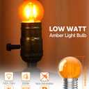 Bonlux G40 LED Low Watt Light Bulb,2W E26 Amber Bulb Equivalent 20 Watt, Low Lumen Light Bulb 2000K Dim Soft Warm Light for Bedroom Bathromm Accent Lighting(4 Pack,Non-Dimmable)