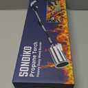 Sondiko Propane Torch Weed Burner, High Output Weed Torch Flamethrower, 30" Detachable Long Arm Heavy Duty Blow Torch For Garden, Wood, Ice, Snow, Melting(PROPANE TANK NOT INCLUDED) (Black & Silver)