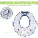 ANGELBLISS Baby Potty Training Toilet Seat with Soft Cushion Handles, Haute Collection, Double Anti-Slip Design and Splash Guard for Boys and Girls (Blue)