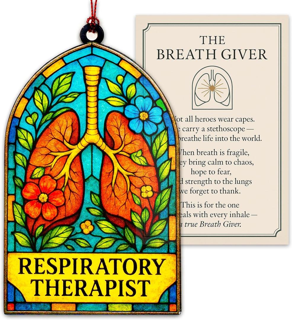 2 x Respiratory Therapist Gifts - Respiratory Therapist Accessories - Respiratory Therapist Card - Christmas Ornament 2026 - White Elephant Gifts - Xmas Tree Funny Decoration