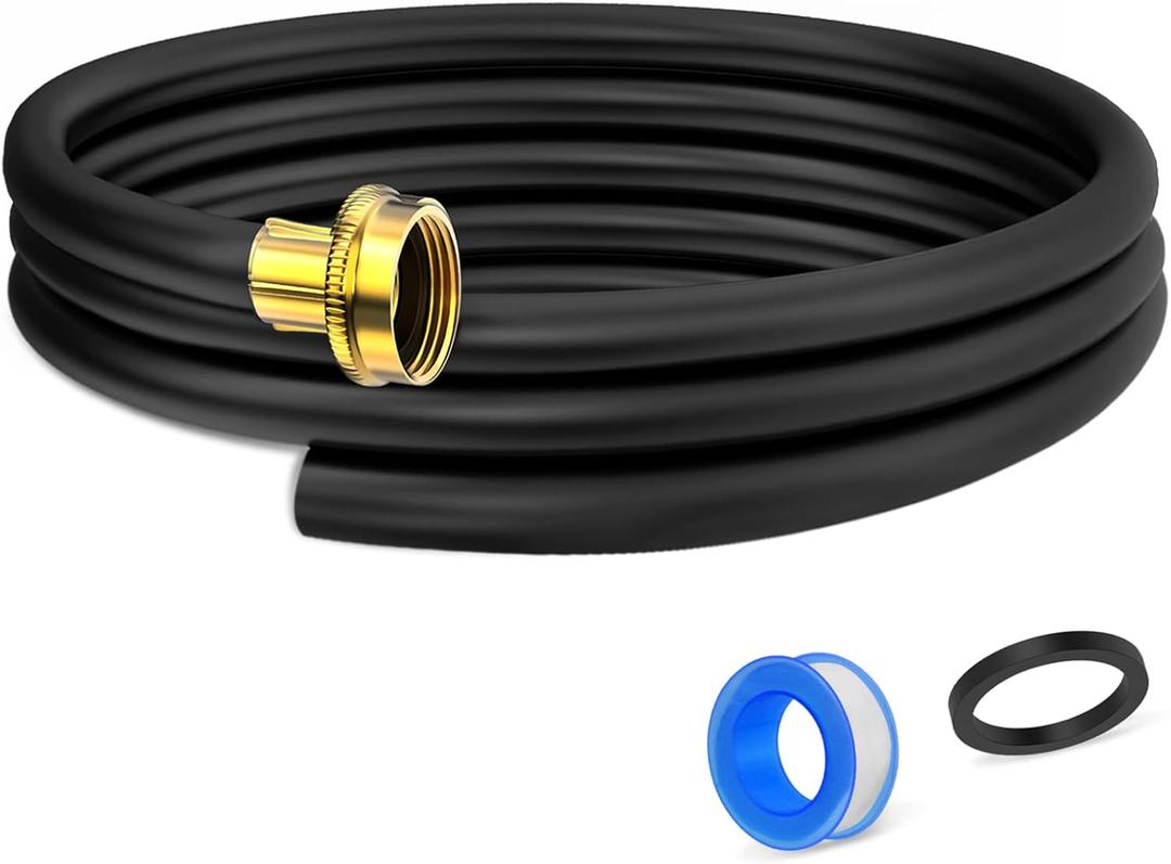 7 Length Options Dehumidifier Drain Hose with 3/4 Inch FHT Connector, featuring Rust-Resistant Brass Fittings for Leak-Proof Connection, Perfectly Compatible with Most Dehumidifier Brands. (6FT, Black)