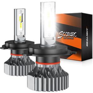 SEALIGHT H4/9003/HB2 Bulbs, Super Bright Bulbs, Quick Installation, Fanless Light, Non-Polarity, Fog Bulbs, Powersports Accessory Lights, Pack of 2