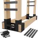 Jusgym Firewood Rack Outdoor Indoor, Heavy-Duty Plastic Firewood Rack Brackets Kit with 4 Support Bars, 3.5mm Thick Adjustable Fire Wood Storage Racks with Drainage Holes, Set of 2