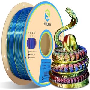 PLA Filament Triple Color Coextrusion Silk 3D Printer Filament 1.75mm for 3D Printer & 3D Pen, Multicolor PLA Rainbow Filament, 1kg(2.2lbs) Silk PLA Red Gold Blue.