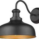 Outdoor Wall Light Fixture,11.5 Inch Farmhouse Barn Light, Weather Resistant Exterior Wall Sconce, Anti-Rust Outside Lamp for Porch, Patio, Garage (Black,1Pack)