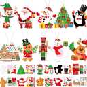 Dianelhall 50 Pcs Christmas Crafts Kits for Kids Christmas Arts and Crafts DIY Ornament Kit with Craft Stickers Make Your Own Craft Projects for Holiday Xmas Party Favors