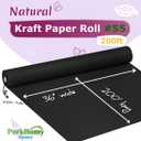 PerkHomy 36" x 2,400" (200') Black Kraft Paper Roll for Craft Bulletin Board Paper Art Table Covering Crafting Gift Wrapping Bouquet Packing Parcel 80GSM 55LB (Black, 36" x 200')