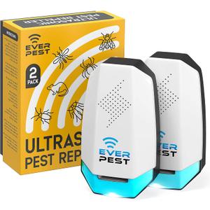 Ultrasonic Pest Repeller Plug-in, 2 Pack Indoor Electronic Pest Deterrent for Roaches, Ants, Mice, Rats, Mosquitoes, Flies, and Bed Bugs