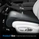 FLORICH Car Seat Extender Leg Support Cushion for Driver Seats Office Chair, Leather Memory Foam Widened seat Cushion for Long Drivers Universal Car Seat Cushion Legs Rest Pads-Dark Black, Normal