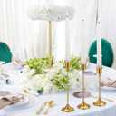 PATIKIL Gold Candlestick Holder Set of 3 Candle Stick Vintage Long Taper Candle Holders Fits 3/4" Candles for Halloween Christmas Wedding Dining Table Decor