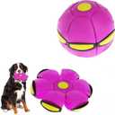UFO Stomp Magic Ball, Portable Pet Toy Flying Saucer Balls, Creative Doggy Disc Ball, Decompression Flying Flat Throw Dog Balls Toy for Childrens Kids Sports, Outdoor Games(Purple)