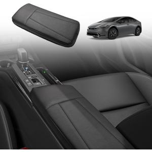 BestEvMod for 2023 2024 2025 Prius 5th Gen Center Console Armrest Cover Extra Soft Microfiber Leather Waterproof Protector Seat Armrest Cover Compatible with Toyoto Prius Accessories (Black)