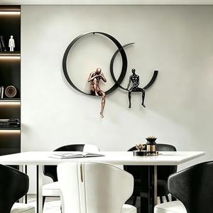 ZSKXJBPF Wall Decor, Metal & Resin 3D Wall Art, Minimalist Modern Art Work Ornaments, Thinker Wall Sculpture for Living Room Bedroom Kitchen Office Gift (2 Piece, 23.6 Inch)