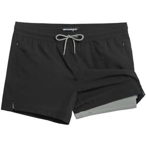 maamgic Mens Swim Trunks with Compression Liner Short Stretch Mens Bathing Suit Quick Dry Swimming Trunks Swimsuit, XL