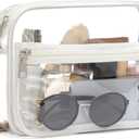 BOSTANTEN Clear Bag for Women Stadium Approved Clear Bags Small Crossbody Purse Trendy for Concerts Sports Events (A02-white)