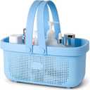 Portable Shower Caddy Basket with Handles Plastic Storage Basket Blue