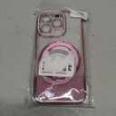 Changjia Magnetic Kickstand Glitter Case for iPhone 16 Pro, [Compatible with Magsafe] Luxury Bling Sparkly Rhinestones with Camera Protector Makeup Mirror Women Girls Case for iPhone 16 Pro 6.3", Pink