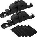 SATINIOR 2 Pcs 61 Inch Bike Rack Support Strap with 4 Car Scratch Protector, Heavy Duty Nylon Cam Buckle Cinch Straps, Adjustable Bike Rack Tie Down Straps, for Car Motorcycle Truck Trailer