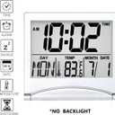 Betus Digital Travel Alarm Clock - Foldable Calendar Temperature Timer LCD Clock with Snooze Mode - Large Number Display, Battery Operated - Compact Desk Clock(Silver, No Backlight)