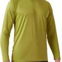 Mens UPF 50+ Rash Guard Swim Shirt Long Sleeve Moisture Wicking Quick Dry Lightweight Wrinkle-Resistant (Green, XXL)