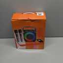 Karaoke Machine, Portable Bluetooth Speaker with 2 Wireless Microphones for Adults & Kids with Lights, Karaoke Microphone with PA System Supports USB/TF/REC/FM/AUX for Home Party Home System Packages (Black)