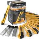 Nicpro 15 Pack Utility Knives with 30 PCS Extra Blades, Plastic Box Cutters Bulk Retractable Razor Knife Snap Off Blades 18mm for Heavy Duty Office, Home, Arts Crafts, Hobby