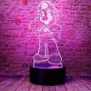 Cute Super Mario Boys Anime Character 3D Optical Illusion LED Bedroom Decor Sleep Table Lamp with Remote 7 Colors Acrylic Visual Night Light Birthday Christmas Gifts for Kids