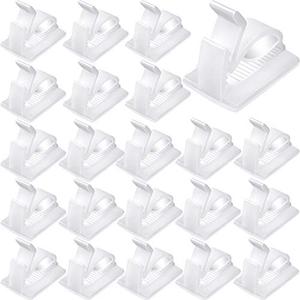 120 Pieces Outdoor Cable Clips Adhesive Wire Holder Organizer Cord Management Clips Sticky Cord Holder Cable Hooks Organizers for Christmas Fairy Hanging Light Home Decoration(Medium,White)
