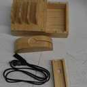 Bamboo Charging Station for Multiple Devices, Alltripal Wood Desktop Docking Station 7-Port Multi-Charger Organizer Fast USB Charger Compatible with iPhone, iPad, AirPods, iWatch, Cell Phone, Tablet