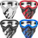 POKONBOY 4 Pack Tactical Mask for Kids, Safety Goggles Compatible with Nerf Rival, Apollo, Zeus, Khaos, Atlas, & Artemis Blasters Age 8+ Years Old